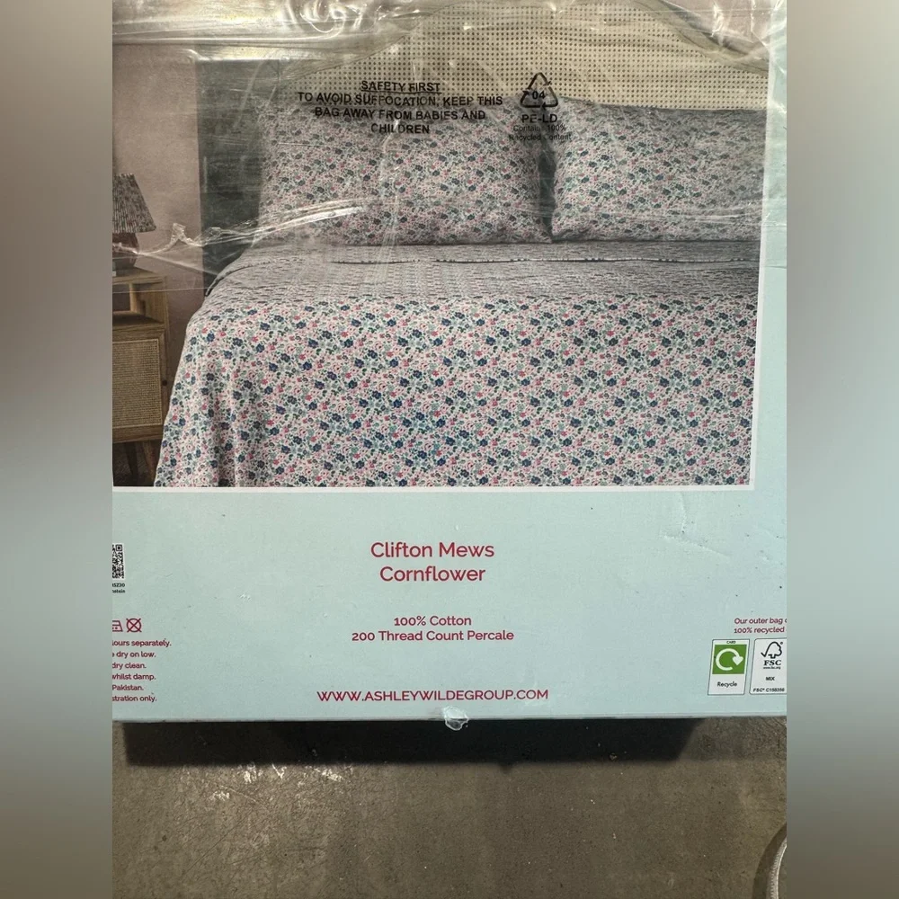 Cath Kidston Clifton Mews Cornflower Bedding-100% cotton, cute comfy sheet set🌸